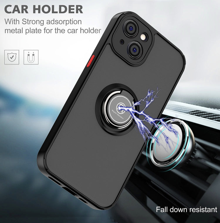 Q Shadow 1 Series TPU + PC Phone Case with Ring Holder, For iPhone 14