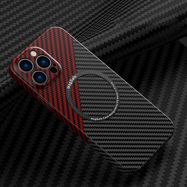 Carbon Fiber Texture MagSafe Magnetic Phone Case, For iPhone 14, For iPhone 14 Plus, For iPhone 14 Pro