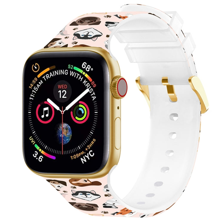 Square Buckle Color Printing Watch Band For Apple Watch Series, 7 41mm / 6&SE&5&4 40mm / 3&2&1 38mm