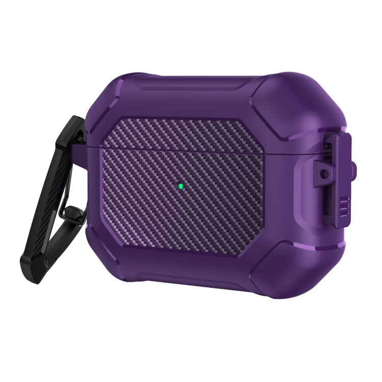 Carbon Brazing Dimension TPU+PC Headphone Protective Cover with Switch Lock & Carabiner, For AirPods Pro