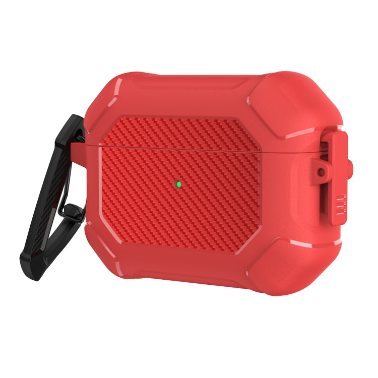 Carbon Brazing Dimension TPU+PC Headphone Protective Cover with Switch Lock & Carabiner, For AirPods Pro