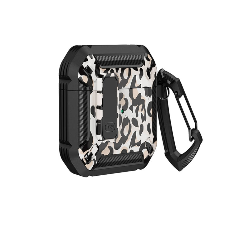 Two-Tone Printed Earphone Case with Switch Lock & Carabiner, For AirPods 1/2, For AirPods Pro
