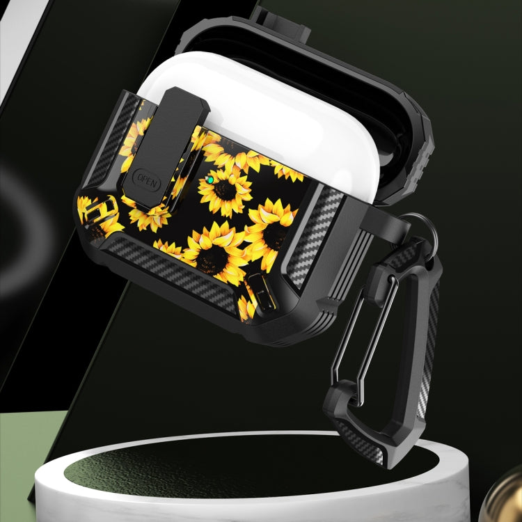 Two-Tone Printed Earphone Case with Switch Lock & Carabiner, For AirPods 1/2, For AirPods Pro