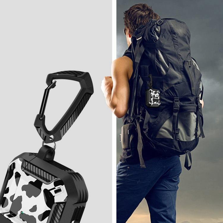 Two-Tone Printed Earphone Case with Switch Lock & Carabiner, For AirPods 1/2, For AirPods Pro