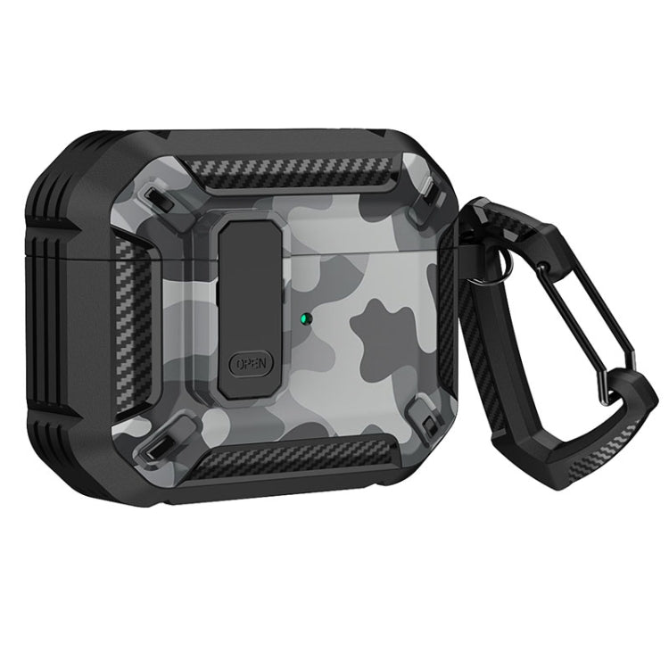 Two-Tone Printed Earphone Case with Switch Lock & Carabiner, For AirPods 1/2, For AirPods Pro