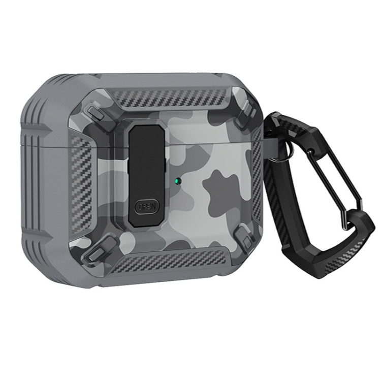 Two-Tone Printed Earphone Case with Switch Lock & Carabiner, For AirPods 1/2, For AirPods Pro