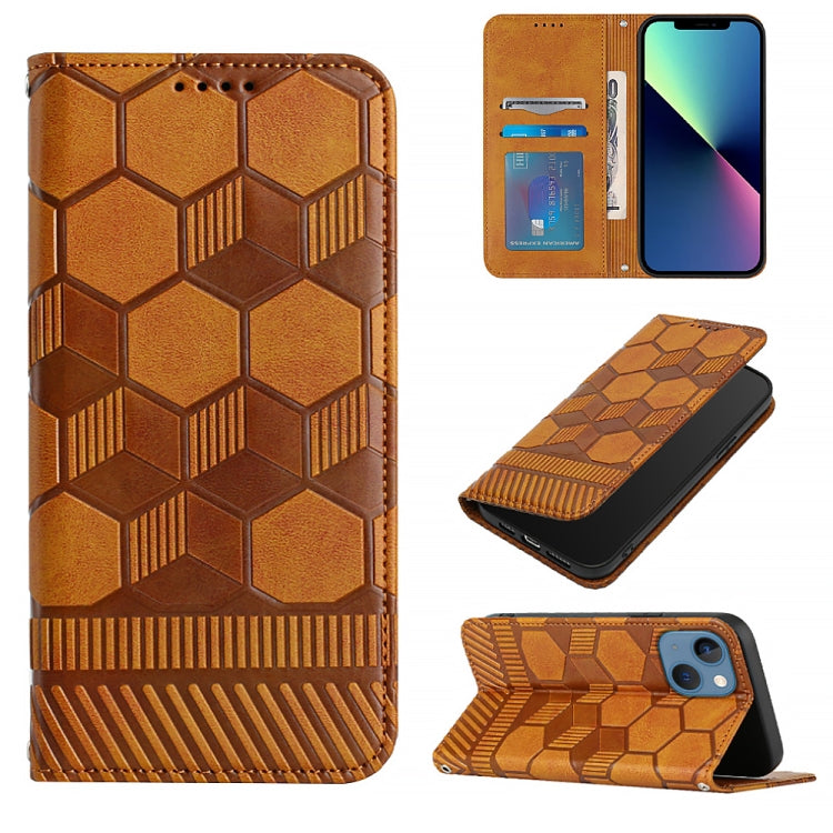 Football Texture Magnetic Leather Flip Phone Case, For iPhone 14, For iPhone 14 Plus, For iPhone 14 Pro, For iPhone 14 Pro Max