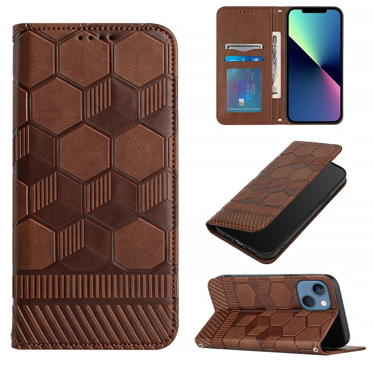 Football Texture Magnetic Leather Flip Phone Case, For iPhone 14, For iPhone 14 Plus, For iPhone 14 Pro, For iPhone 14 Pro Max
