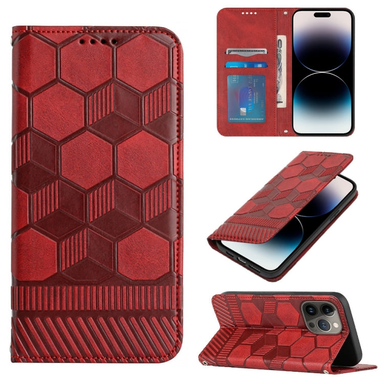 Football Texture Magnetic Leather Flip Phone Case, For iPhone 14, For iPhone 14 Plus, For iPhone 14 Pro, For iPhone 14 Pro Max
