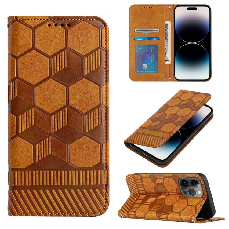 Football Texture Magnetic Leather Flip Phone Case, For iPhone 14, For iPhone 14 Plus, For iPhone 14 Pro, For iPhone 14 Pro Max