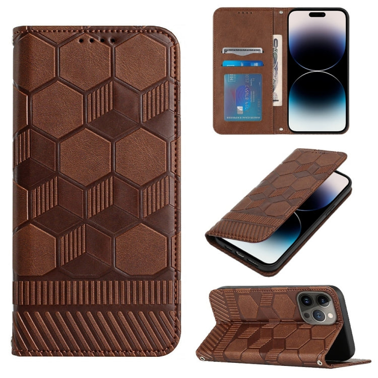 Football Texture Magnetic Leather Flip Phone Case, For iPhone 14, For iPhone 14 Plus, For iPhone 14 Pro, For iPhone 14 Pro Max