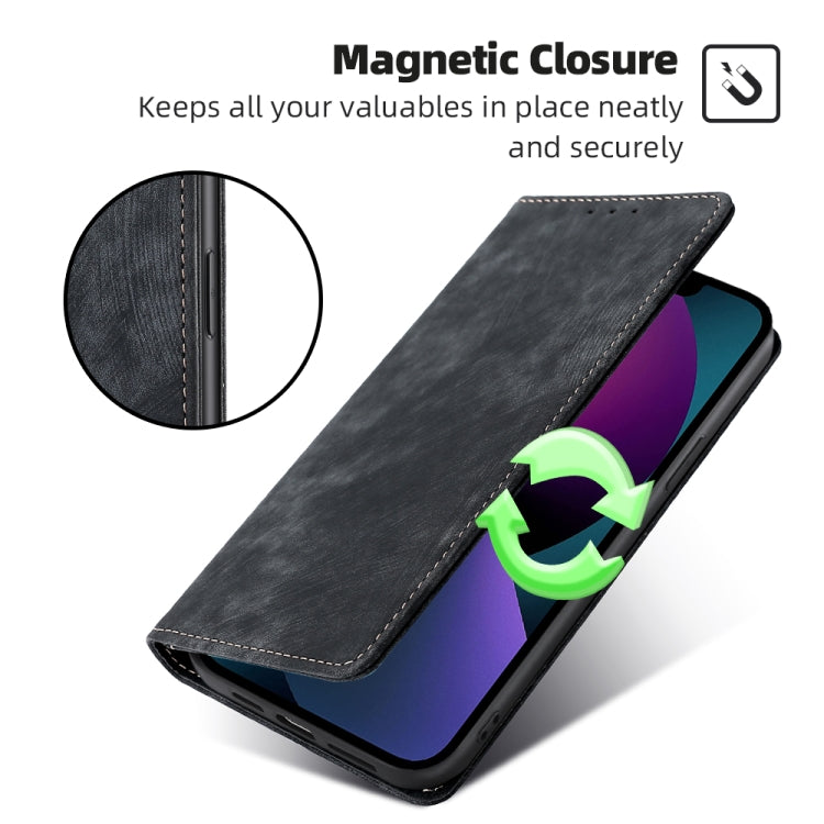 Anti-theft Brush Magnetic Leather Phone Case, For iPhone 12, For iPhone 13, For iPhone 13 Pro, For iPhone 13 Pro Max
