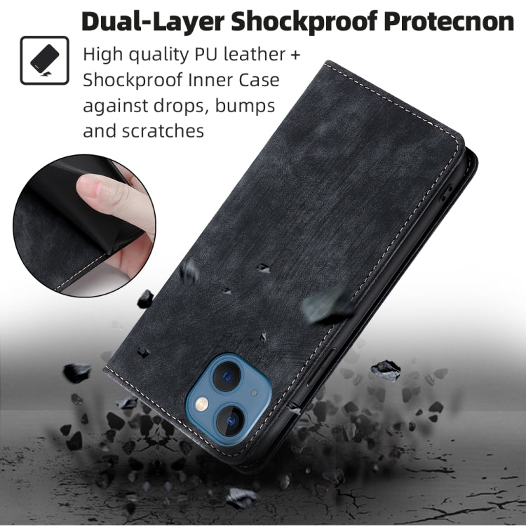 Anti-theft Brush Magnetic Leather Phone Case, For iPhone 12, For iPhone 13, For iPhone 13 Pro, For iPhone 13 Pro Max