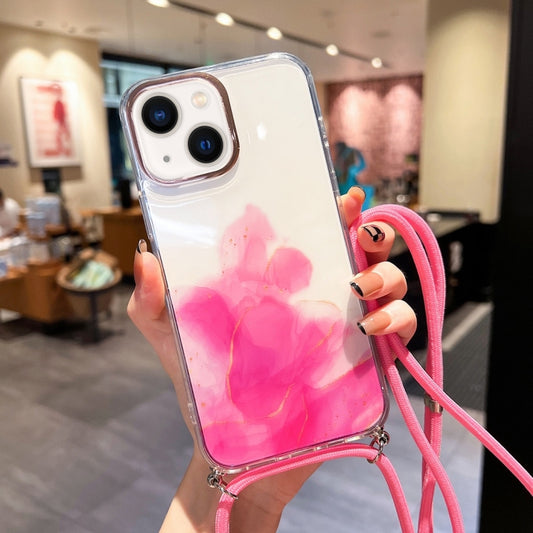 Gold Halo Marble Pattern Lanyard Phone Case, For iPhone 14, For iPhone 14 Plus, For iPhone 14 Pro, For iPhone 14 Pro Max, For iPhone 13, For iPhone 13 Pro