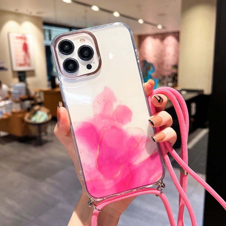 Gold Halo Marble Pattern Lanyard Phone Case, For iPhone 14, For iPhone 14 Plus, For iPhone 14 Pro, For iPhone 14 Pro Max, For iPhone 13, For iPhone 13 Pro
