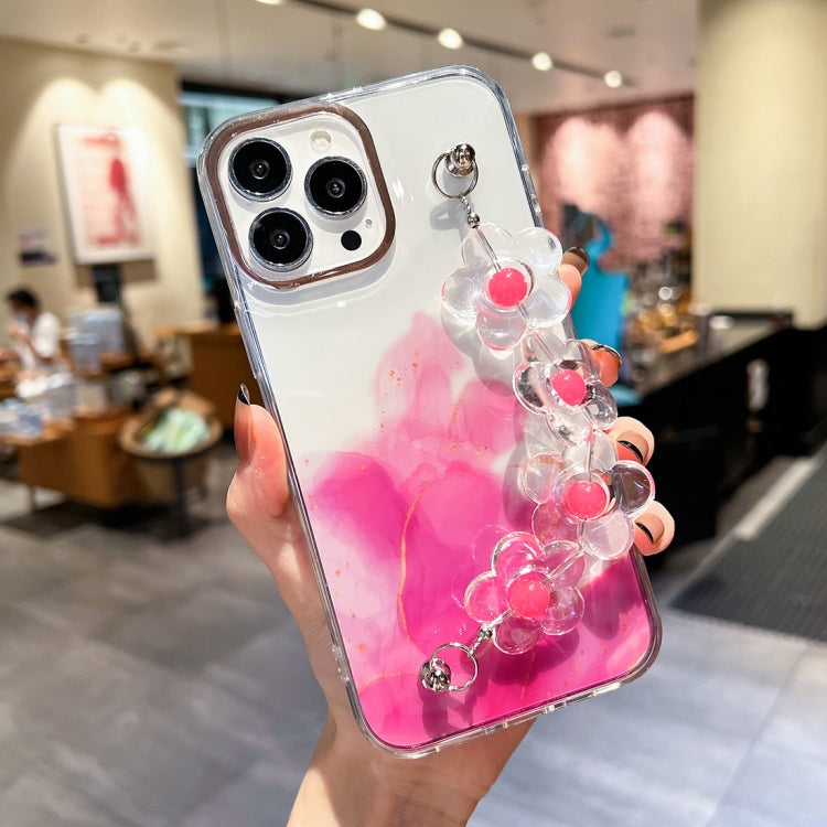 Gold Halo Marble Pattern Case with Flower Bracelet, For iPhone 13 Pro Max, For iPhone 12, For iPhone 12 Pro, For iPhone 12 Pro Max, For iPhone 11, For iPhone 11 Pro Max