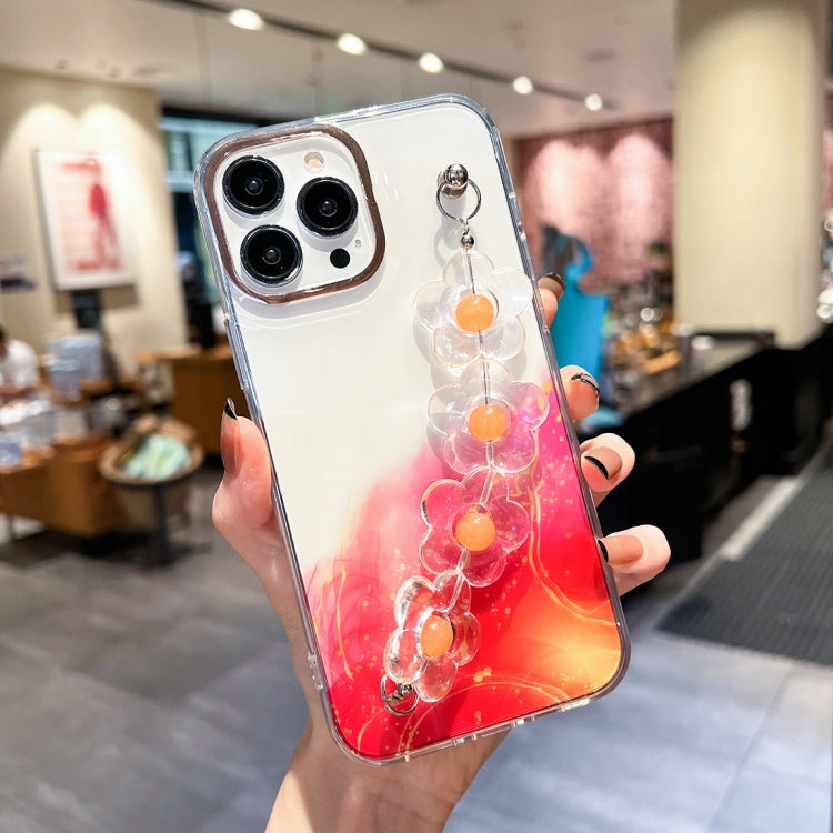Gold Halo Marble Pattern Case with Flower Bracelet, For iPhone 13 Pro Max, For iPhone 12, For iPhone 12 Pro, For iPhone 12 Pro Max, For iPhone 11, For iPhone 11 Pro Max