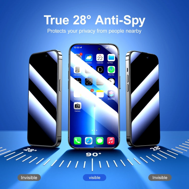 JOYROOM 2.5D Screen Printing Full Screen Black Edge Privacy Tempered Glass Film, For iPhone 14 Plus, For iPhone 14 Pro, For iPhone 14 Pro Max