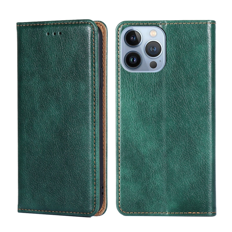 Gloss Oil Solid Color Magnetic Leather Phone Case, For iPhone 14, For iPhone 14 Plus, For iPhone 14 Pro, For iPhone 14 Pro Max