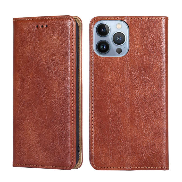 Gloss Oil Solid Color Magnetic Leather Phone Case, For iPhone 14, For iPhone 14 Plus, For iPhone 14 Pro, For iPhone 14 Pro Max