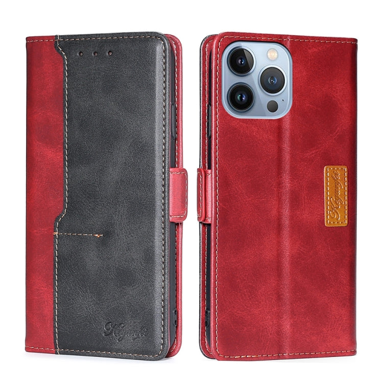 Contrast Color Side Buckle Leather Phone Case, For iPhone 14, For iPhone 14 Plus, For iPhone 14 Pro, For iPhone 14 Pro Max