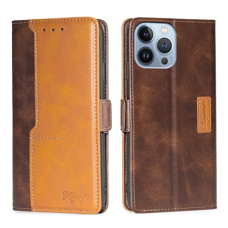 Contrast Color Side Buckle Leather Phone Case, For iPhone 14, For iPhone 14 Plus, For iPhone 14 Pro, For iPhone 14 Pro Max