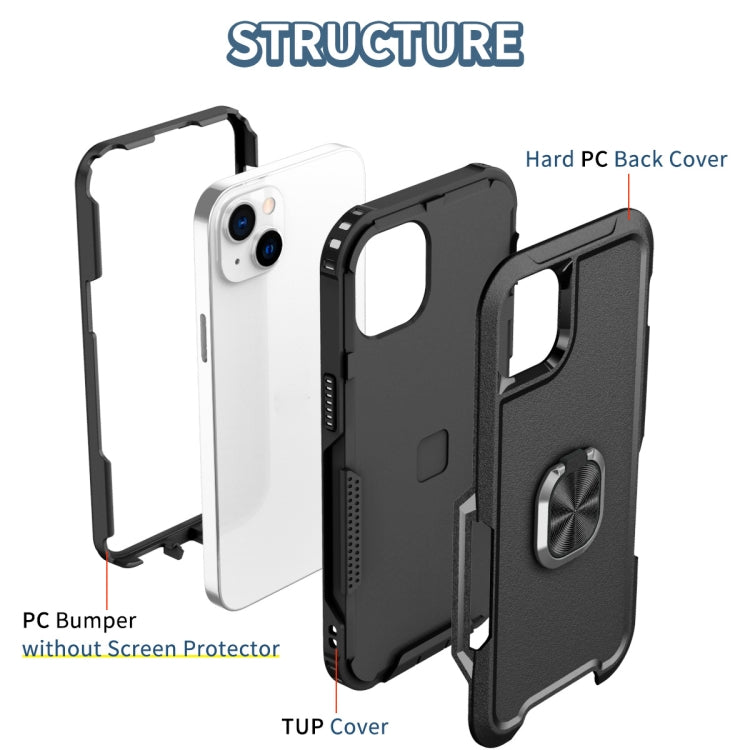 3 in 1 Ring Holder Phone Case, For iPhone 14, For iPhone 14 Plus, For iPhone 14 Pro, For iPhone 14 Pro Max