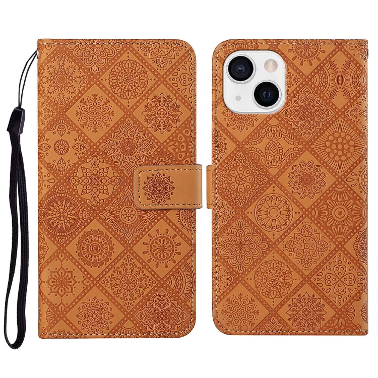 Ethnic Style Embossed Pattern Leather Phone Case, For iPhone 14, For iPhone 14 Plus, For iPhone 14 Pro