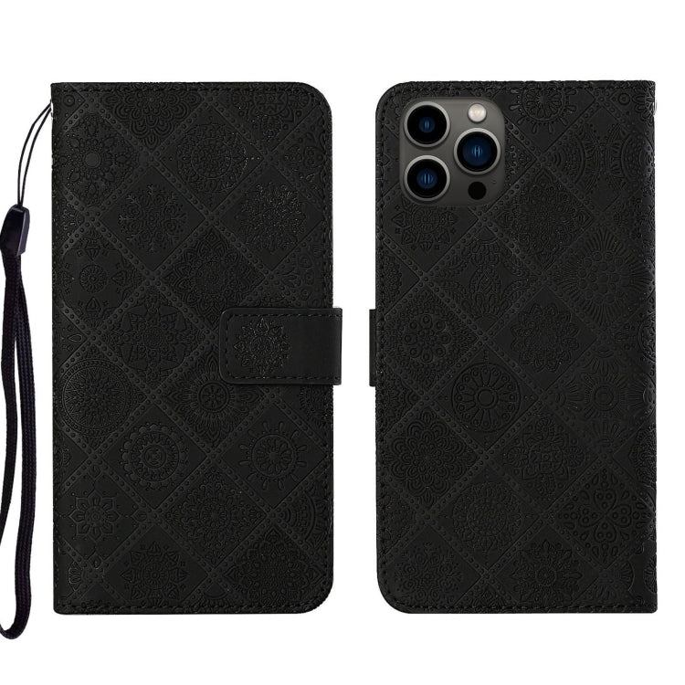 Ethnic Style Embossed Pattern Leather Phone Case, For iPhone 14, For iPhone 14 Plus, For iPhone 14 Pro