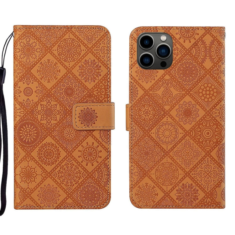 Ethnic Style Embossed Pattern Leather Phone Case, For iPhone 14 Pro Max