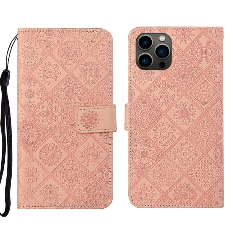 Ethnic Style Embossed Pattern Leather Phone Case, For iPhone 14 Pro Max