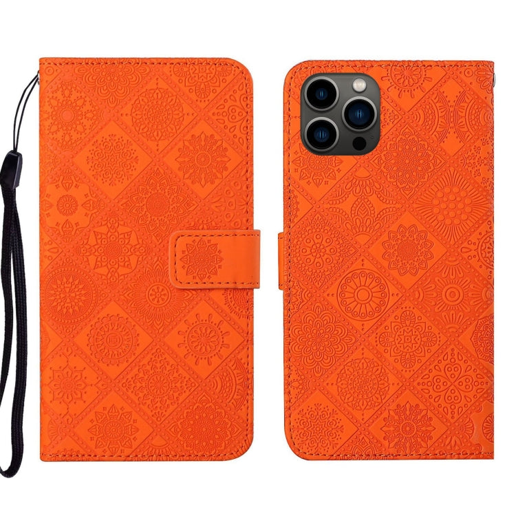 Ethnic Style Embossed Pattern Leather Phone Case, For iPhone 14 Pro Max