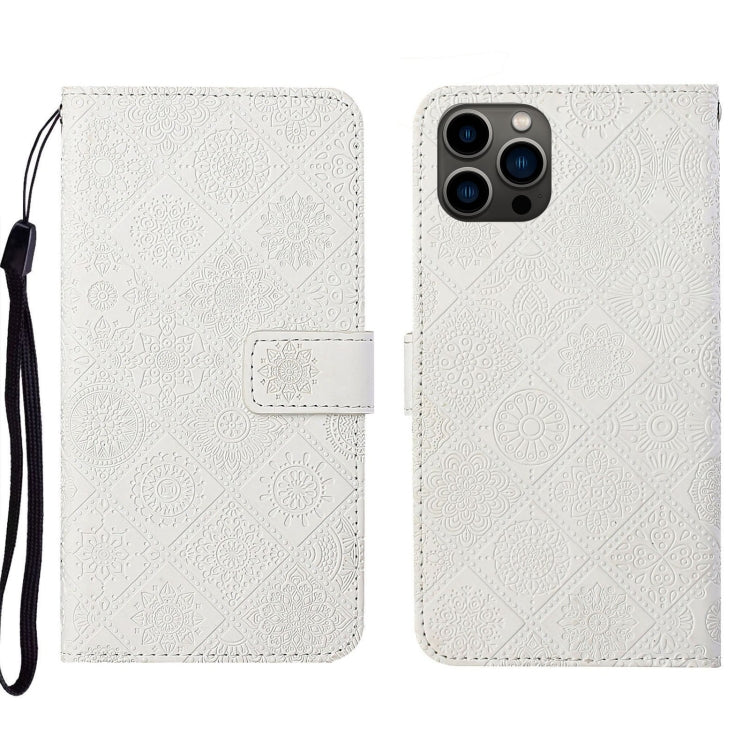 Ethnic Style Embossed Pattern Leather Phone Case, For iPhone 14 Pro Max