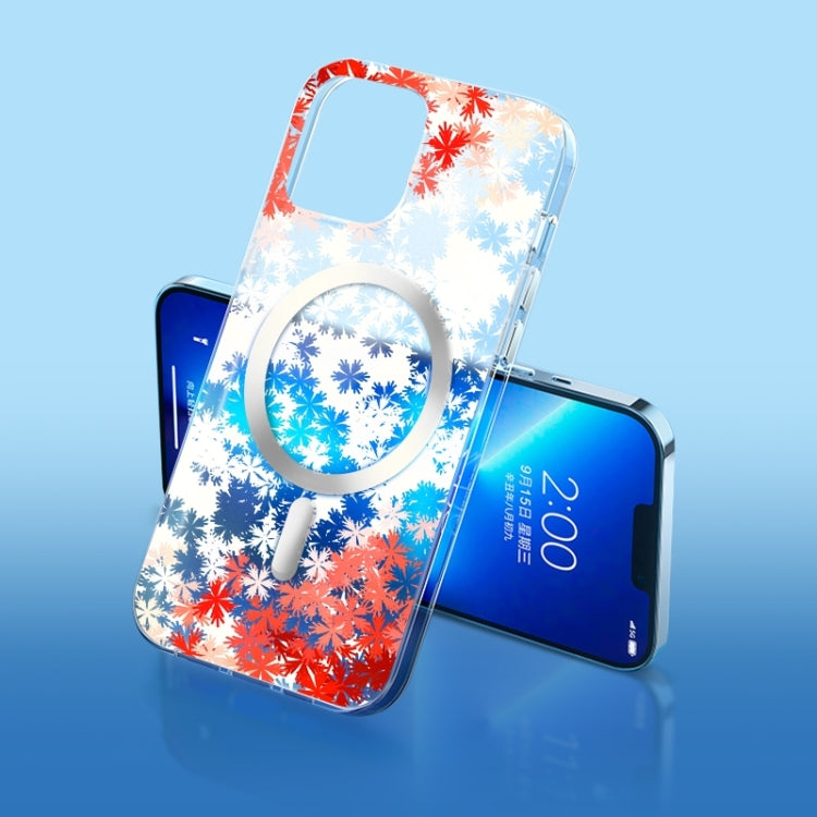 Flower Frosted MagSafe Phone Case, For iPhone 14, For iPhone 14 Plus, For iPhone 14 Pro