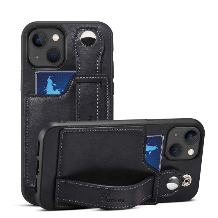 Suteni 215 Wrist Strap PU Phone Case, For iPhone 13, For iPhone 13 Pro, For iPhone 13 Pro Max, For iPhone 12