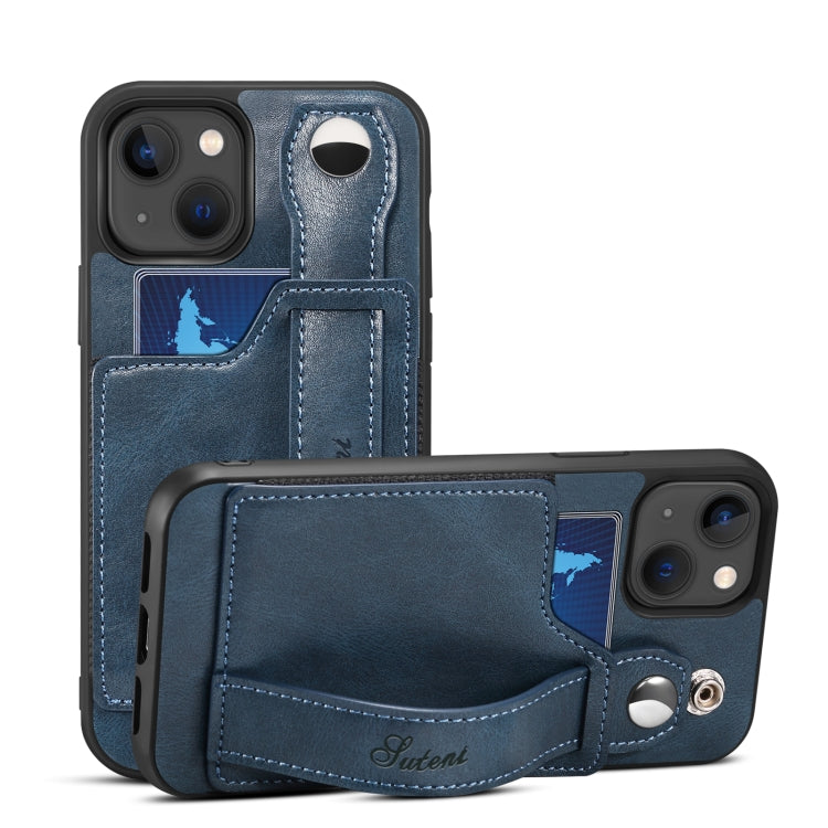 Suteni 215 Wrist Strap PU Phone Case, For iPhone 13, For iPhone 13 Pro, For iPhone 13 Pro Max, For iPhone 12