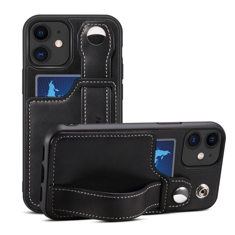 Suteni 215 Wrist Strap PU Phone Case, For iPhone 13, For iPhone 13 Pro, For iPhone 13 Pro Max, For iPhone 12