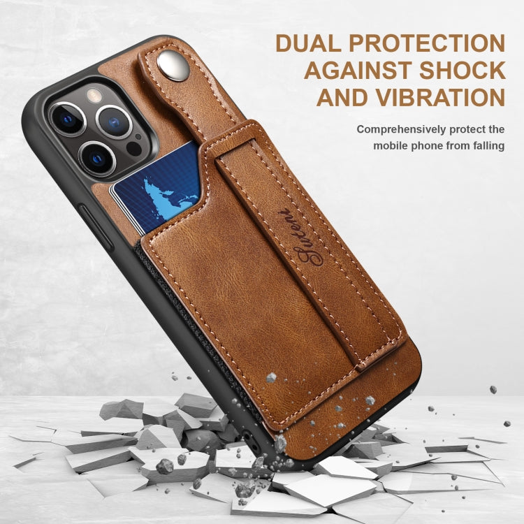 Suteni 215 Wrist Strap PU Phone Case, For iPhone 12 Pro, For iPhone 12 Pro Max