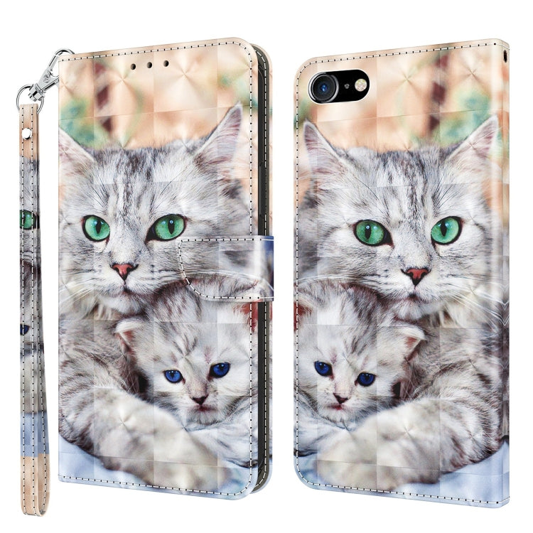 3D Painted Leather Phone Case, For iPhone SE 2022 / SE 2020 / 8 / 7, For iPhone XR, For iPhone 8 Plus / 7 Plus