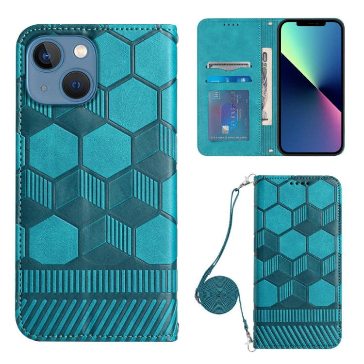 Crossbody Football Texture Magnetic PU Phone Case, For iPhone 13 Mini, For iPhone 13 Pro, For iPhone 13 Pro Max, For iPhone 14