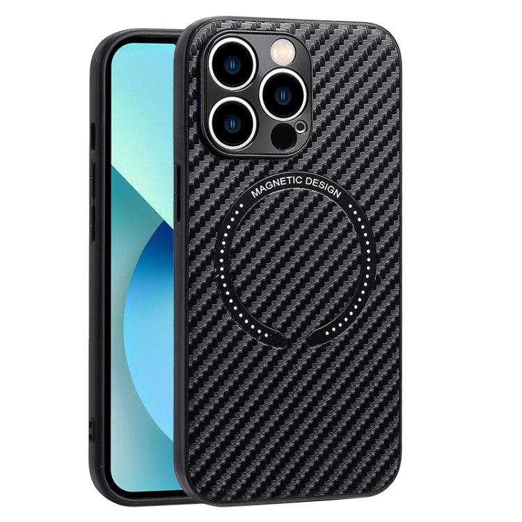 Carbon Fiber Texture MagSafe Magnetic Phone Case, For iPhone 14, For iPhone 14 Plus, For iPhone 14 Pro, For iPhone 14 Pro Max, For iPhone 13