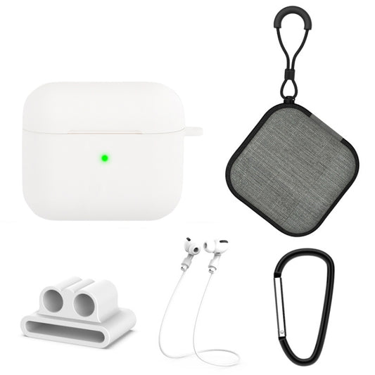 5 in 1 Silicone Earphone Protective Case + Earphone Bag + Earphones Buckle + Hook + Anti-lost Rope Set, For AirPods 3