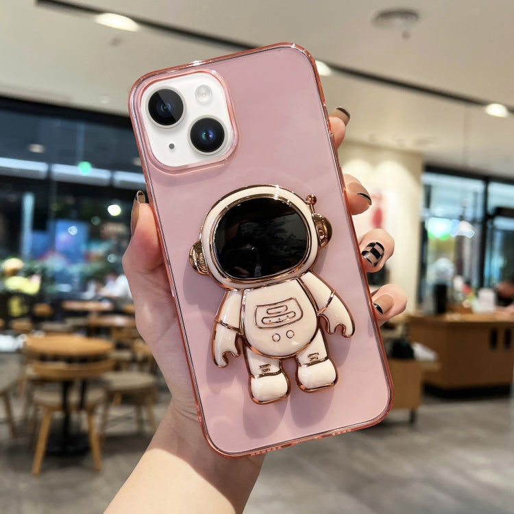 Plating Astronaut Holder TPU Phone Case, For iPhone 14, For iPhone 14 Plus, For iPhone 14 Pro