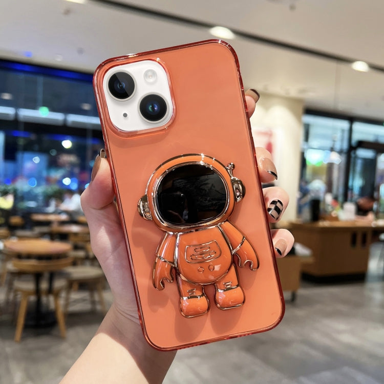 Plating Astronaut Holder TPU Phone Case, For iPhone 14, For iPhone 14 Plus, For iPhone 14 Pro