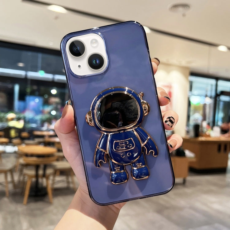 Plating Astronaut Holder TPU Phone Case, For iPhone 14, For iPhone 14 Plus, For iPhone 14 Pro
