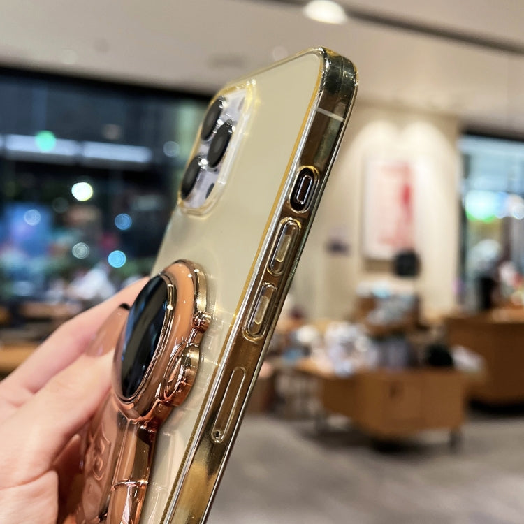 Plating Astronaut Holder TPU Phone Case, For iPhone 14, For iPhone 14 Plus, For iPhone 14 Pro