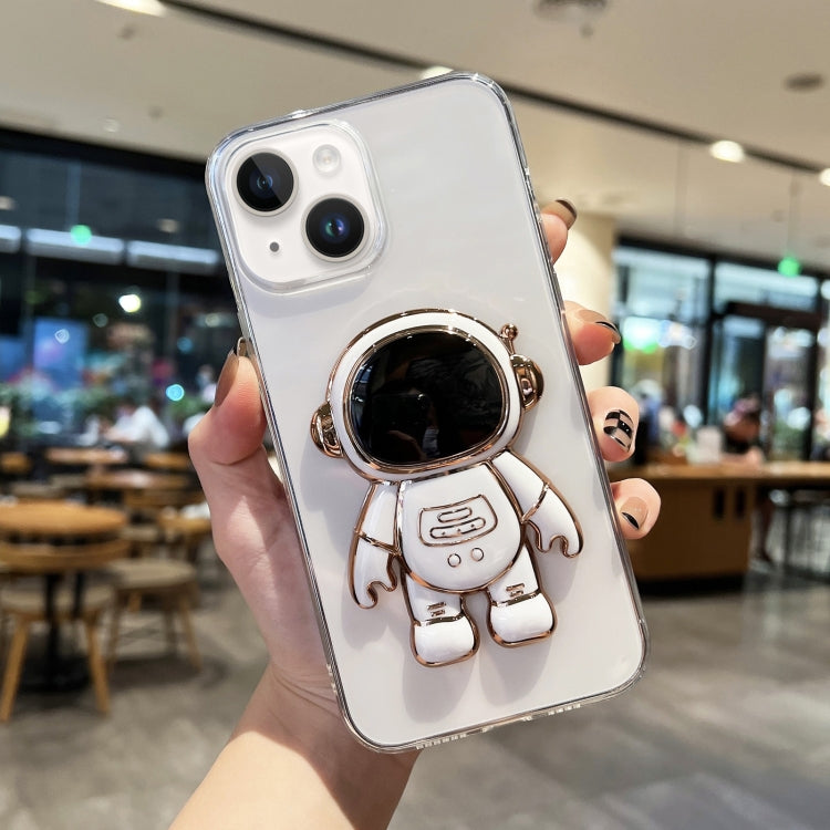 Plating Astronaut Holder TPU Phone Case, For iPhone 14, For iPhone 14 Plus, For iPhone 14 Pro