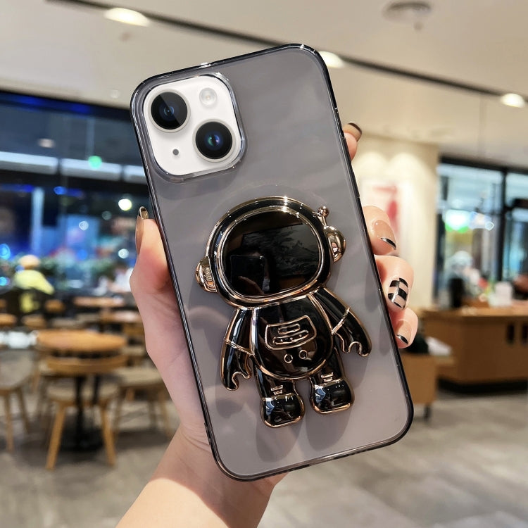 Plating Astronaut Holder TPU Phone Case, For iPhone 14, For iPhone 14 Plus, For iPhone 14 Pro