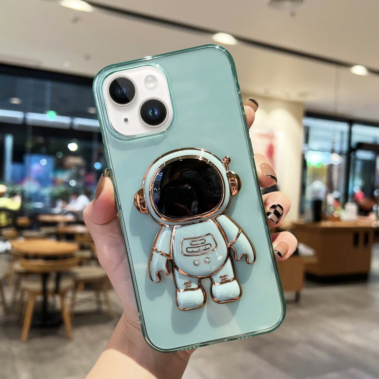 Plating Astronaut Holder TPU Phone Case, For iPhone 14, For iPhone 14 Plus, For iPhone 14 Pro