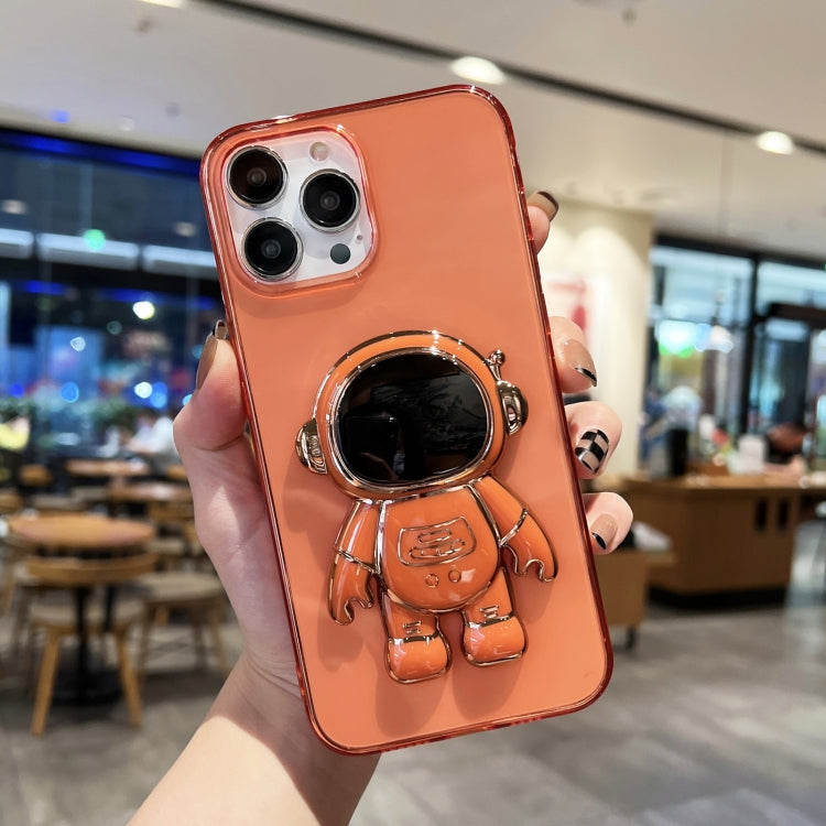 Plating Astronaut Holder TPU Phone Case, For iPhone 14, For iPhone 14 Plus, For iPhone 14 Pro